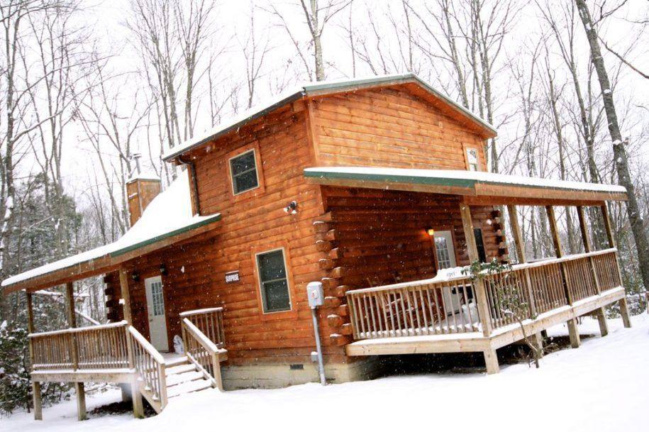 Surprise Cabin Outside in Winter Snow