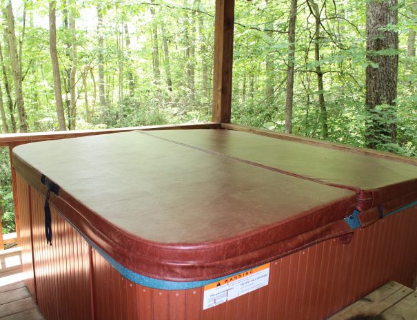 Iron Ring Cabin Hot Tub on Deck