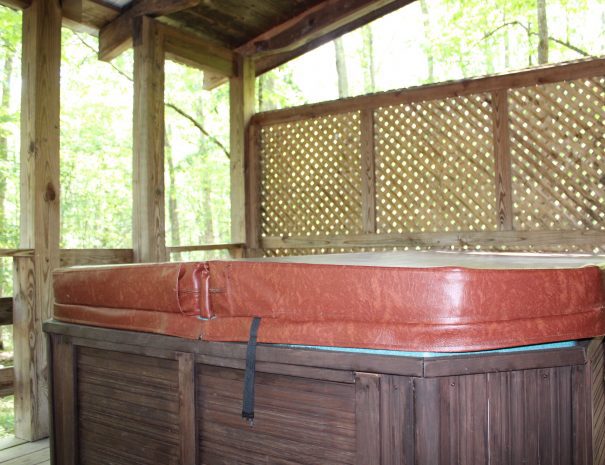 Appalachian Cabin Hot Tub on Deck