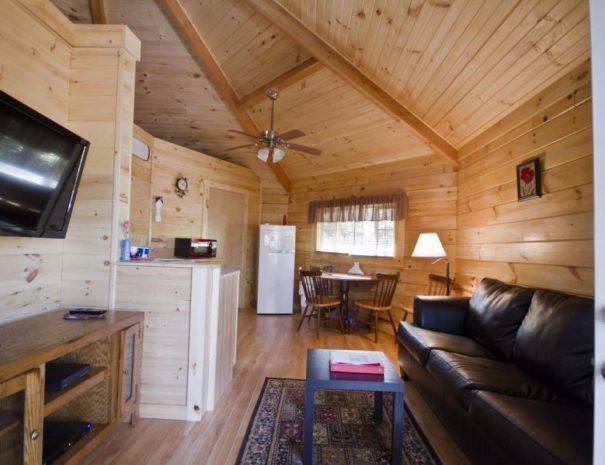 Love Shack Yurt Cabin Lining Room and Dining Area