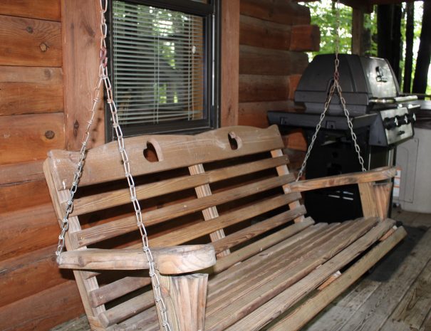 Spencer Cabin Swing and Grill on Deck
