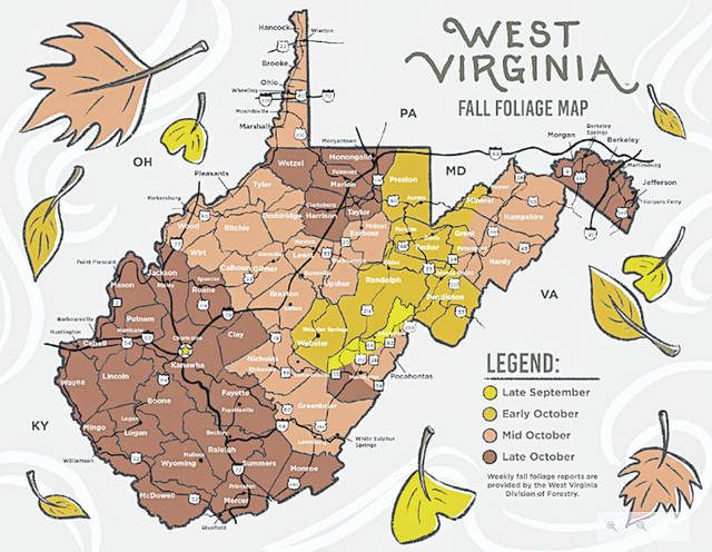 WV Tourism Fall Foliage Map